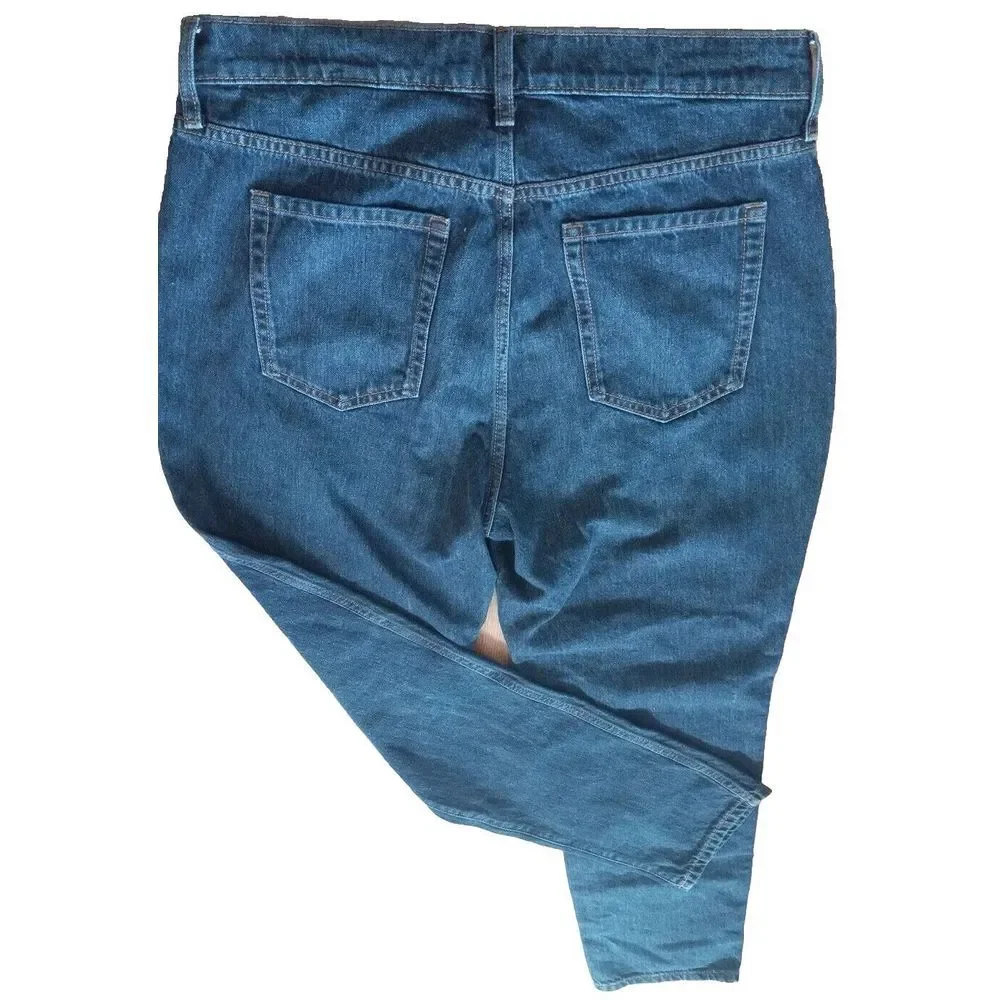 Banana Republic Navy Blue Jeans Mens 36X40‎ Inseam 29 Tapered Fit Athleisure